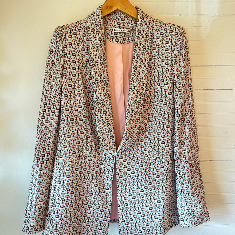 Alice + Olivia Floral Multicolor Patterned Blazer | size 2